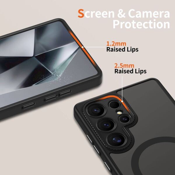 Case SAMSUNG GALAXY S25 ULTRA Tech-Protect MagCam MagSafe Matte black 5906302380343