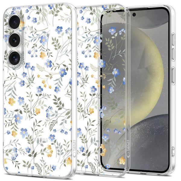 Case SAMSUNG GALAXY S25 Tech-Protect Flexair Spring Flowers transparent 5906302360444