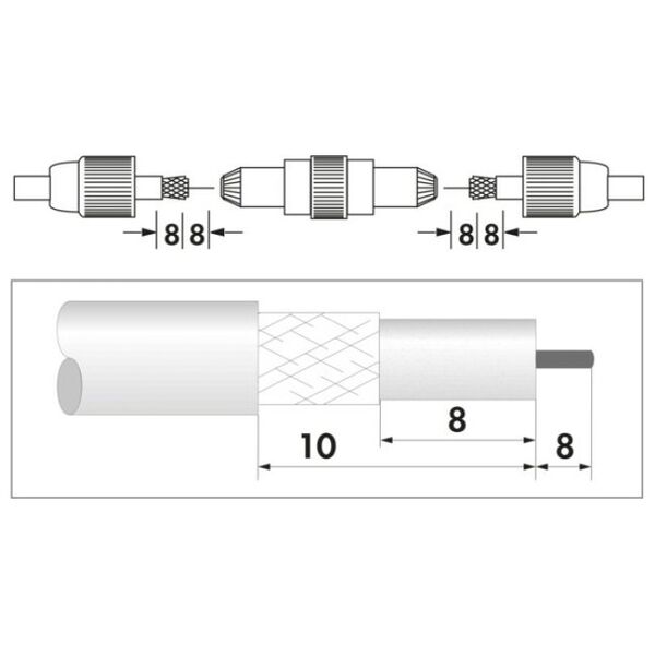 Προσαρμογέας AV Schwaiger Schwaiger Koax Kabelverbinder Metallisiert, HQ Silber 13333542 4004005503920