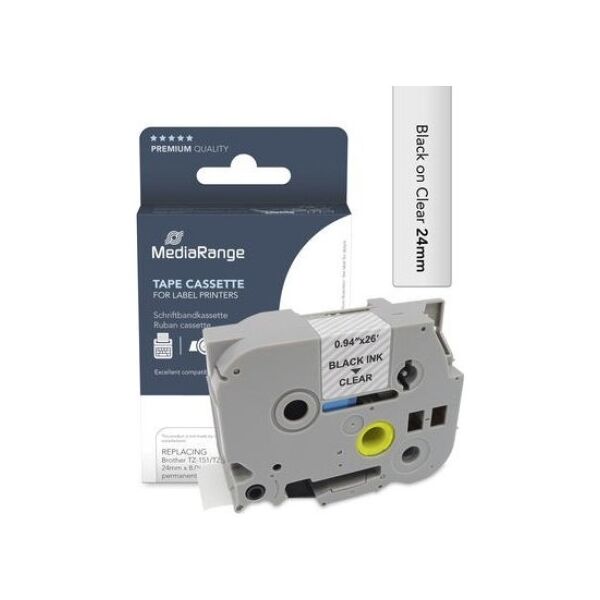 MediaRange MediaRange Schriftbandka. Brother TZ-151/TZe-151 24mm 8m sw 13336206 4260664874409