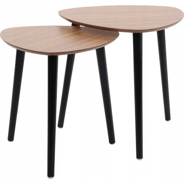 Home Styling Collection Σετ τραπεζάκια σαλονιού με τρία πόδια από ξύλο πεύκου, 2 τεμάχια 14127189 8721037028004