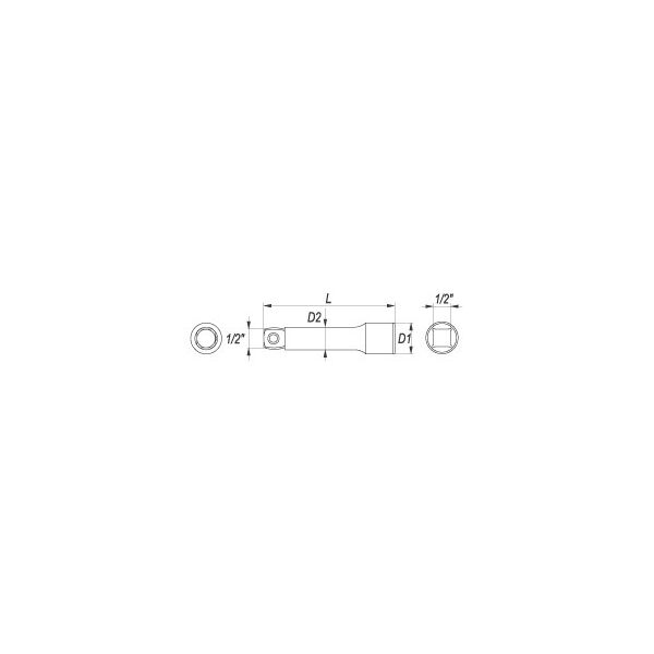 Yato Przedłużka uchylna 1/2" 254mm (YT-1251)