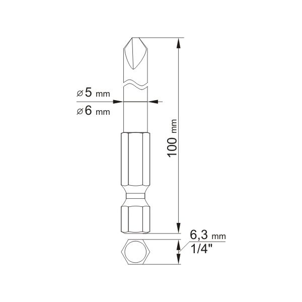Yato Końcówki wkrętakowe Tri-Wing TW2x100mm TW4x100mm 1/4 2szt. (YT-0497)