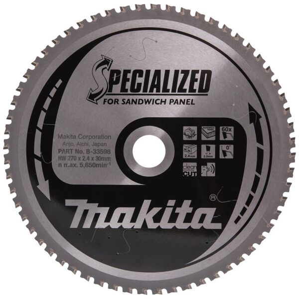 Makita MAKITA ΔΙΚΥΛΟ ΠΡΙΟΝΙ 270x30x60z ΕΞΕΙΔΙΚΕΥΜΕΝΑ ΣΑΝΤΟΥΙΤΣ ΠΑΝΕΛ 14088629 88381422482