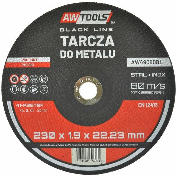 AWTools AW DISC FOR METAL 230*1,9mm ΜΑΥΡΗ ΓΡΑΜΜΗ 14104779 5903678624903
