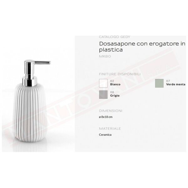 Dozownik do mydła Gedy MARIKA SOAP DISPENSER WHITE