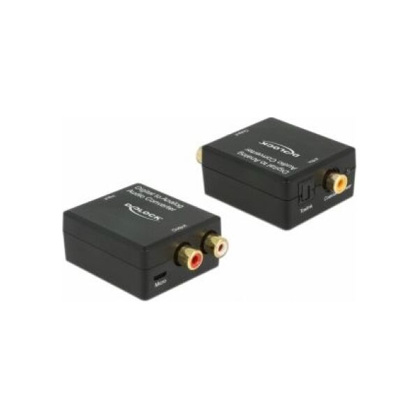 Adapter AV Delock Toslink - RCA (Cinch) czarny (63477)