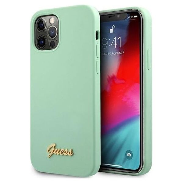 Guess Etui Guess GUHCP12LLSLMGGN Apple iPhone 12 Pro Max zielony/green hardcase Metal Logo Script