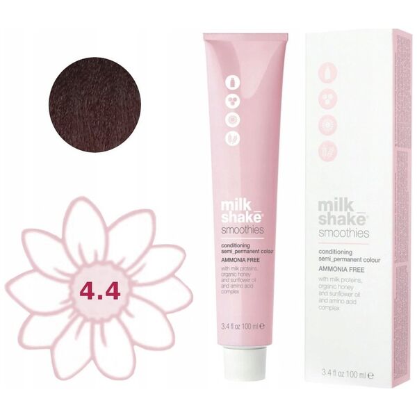 Milk Shake Milk Shake, Smoothies, Ammonia-Free, Semi-Permanent Hair Dye, 4.44C , 100 ml For Women