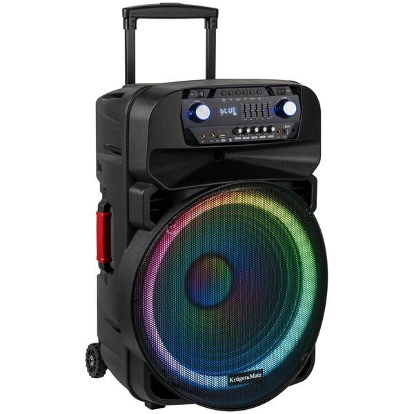 Kolumna Kruger&Matz Aktywna kolumna głośnikowa (z 2 mikrofonami bezprzewodowymi UHF, SD, Bluetooth, FM, USB, LED) 60 Watt