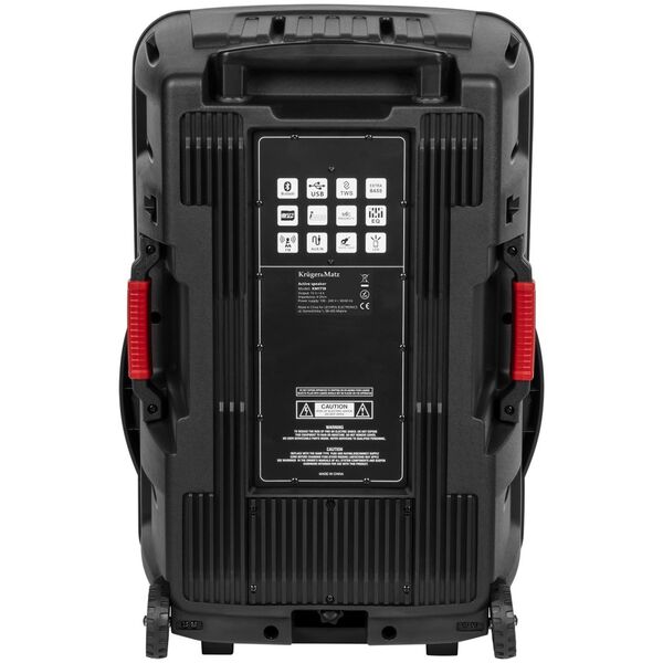 Kolumna Kruger&Matz Aktywna kolumna głośnikowa (z 2 mikrofonami bezprzewodowymi UHF, SD, Bluetooth, FM, USB, LED) 60 Watt