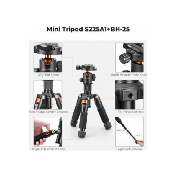 Statyw K&F Concept S225A1 z głowicą kulową BH-25