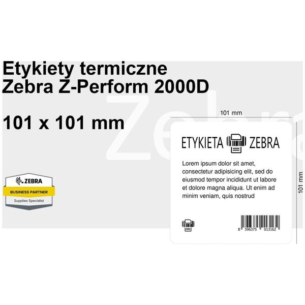 Zebra Label roll 101.6 x 101.6mm