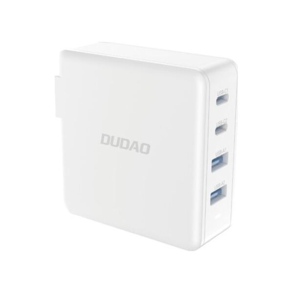 Ładowarka Dudao Szybka ładowarka sieciowa GaN 100W 2 x USB-C / 2 x USB Dudao A100EU - biała