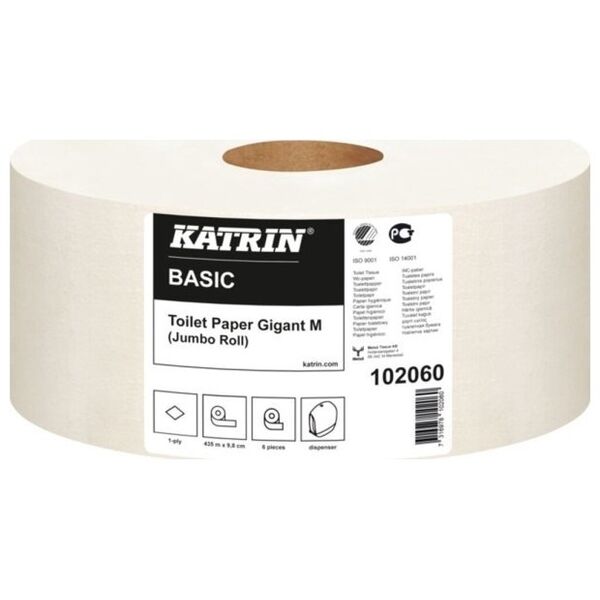 Katrin Toiletpapir Katrin Basic Gig M 1-lags 435m 6rl 102060 - (6 κύλινδροι σε χαρτοκιβώτιο) 14049563 7316978102060