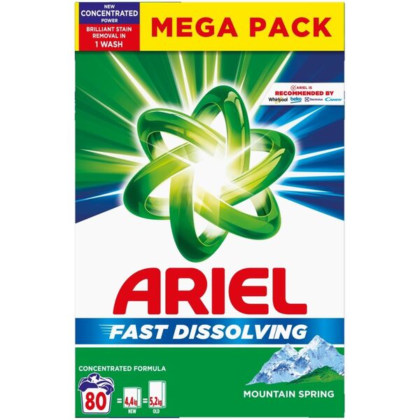 Ariel Ariel Mountain Spring skalbimo milteliai, 4,4 kg
