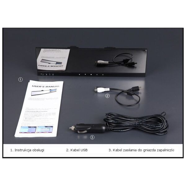 Wideorejestrator Nvox lusterko wsteczne LCD 4.3" rejestrator jazdy (DVR JW4380)