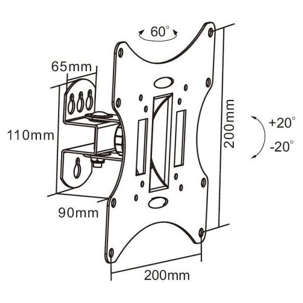 Cabletech Uchwyt ścienny LEC-UCH0041A 23'' - 42''