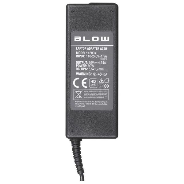 Zasilacz do laptopa Blow 90 W, 2.5 mm, 4.7 A, 19 V (4181#)