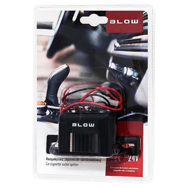 Blow Rozgałęziacz zapalniczki samochodowej 1XWT/2XGN + kabel CS-22 (5900804073710)