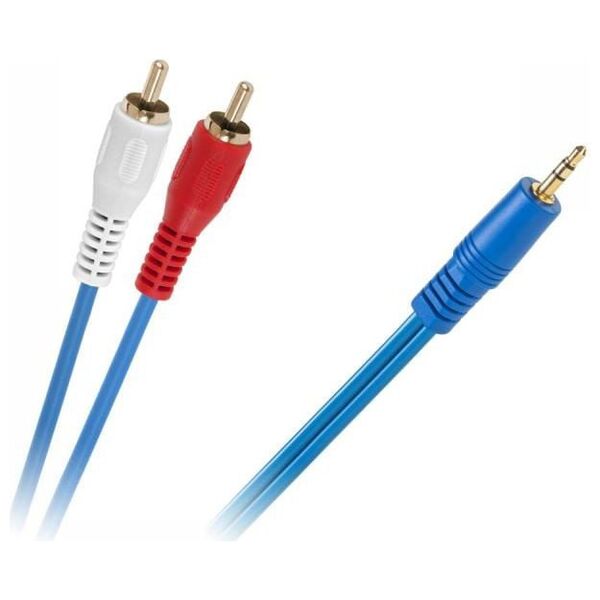 Kabel Jack 3.5mm - RCA (Cinch) x2 5m niebieski (KPO2749-5)