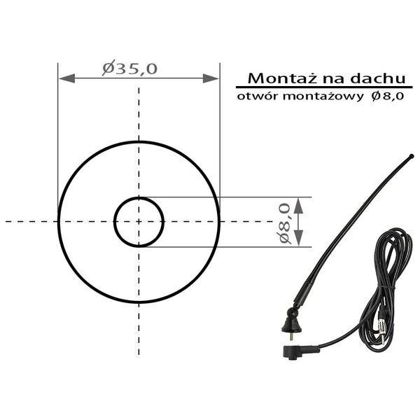 Blow Antena samochodowa łamana (FMD350/FMD410)