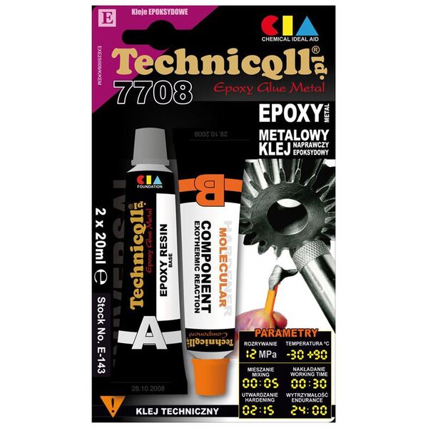 Technicqll Klej epoksydowy metalowy 2x20ml E-143