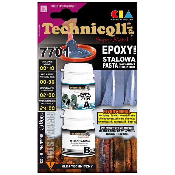 Technicqll Pasta epoksydowa stalowa Super Metal 1 7701 100g E-433