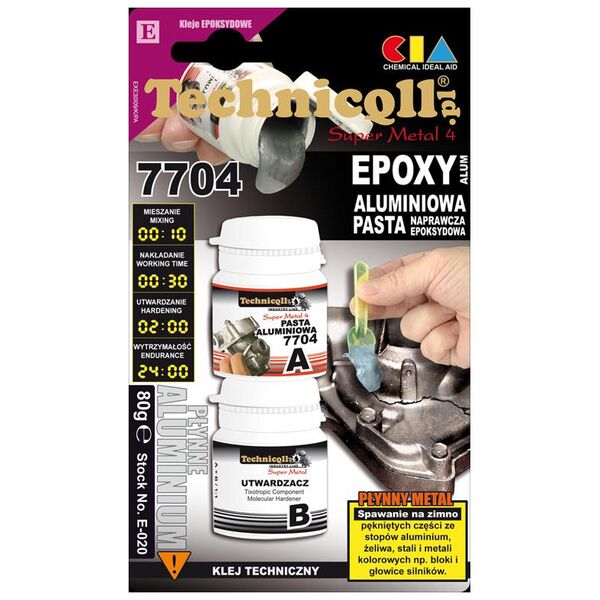 Technicqll Pasta epoksydowa aluminiowa Super Metal 4 7704 80g (E-020)