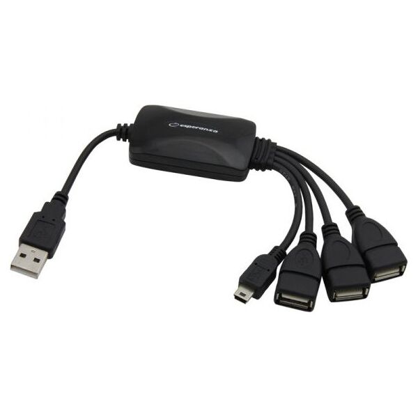 HUB USB Esperanza 1x microUSB  + 3x USB-A 2.0 (EA-158)