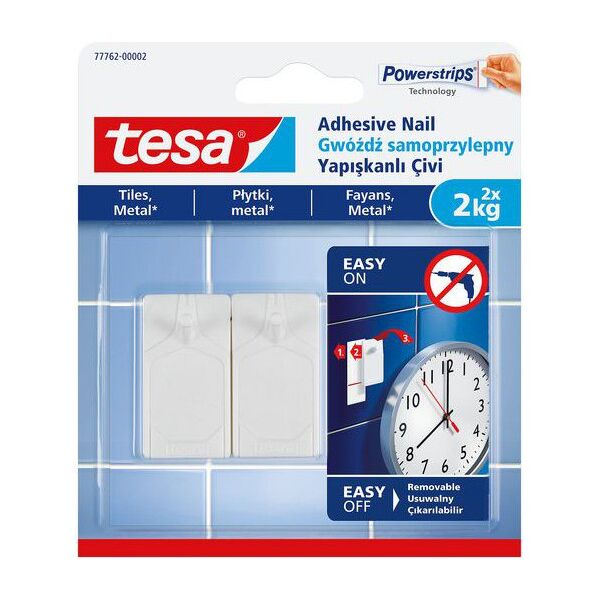 Tesa Gwoździe samoprzylepne do płytek i metalu do 2kg 2szt. (H7776202)
