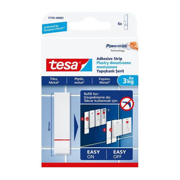 Tesa Plastry montażowe samoprzylepne do płytek i metalu do 3kg 6szt. (H7776102)