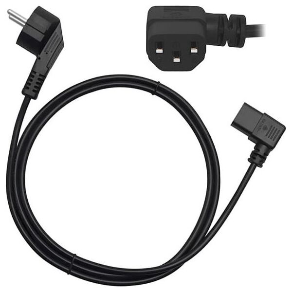Kabel zasilający Prolech Przewód zasilający Schuko (type F, CEE 7/7) - IEC C13 kątowy 1,5m czarny SN-311 - 9703#