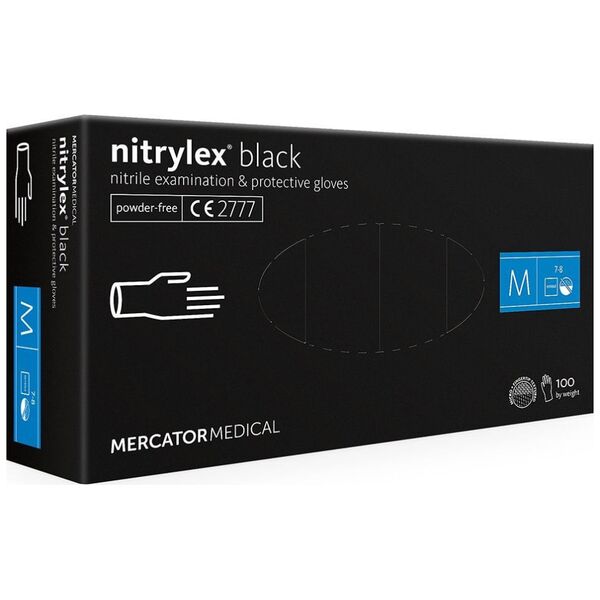 Mercator Medical rękawice diagnostyczne nitrylex black roz. M 100szt. (RD30104003)