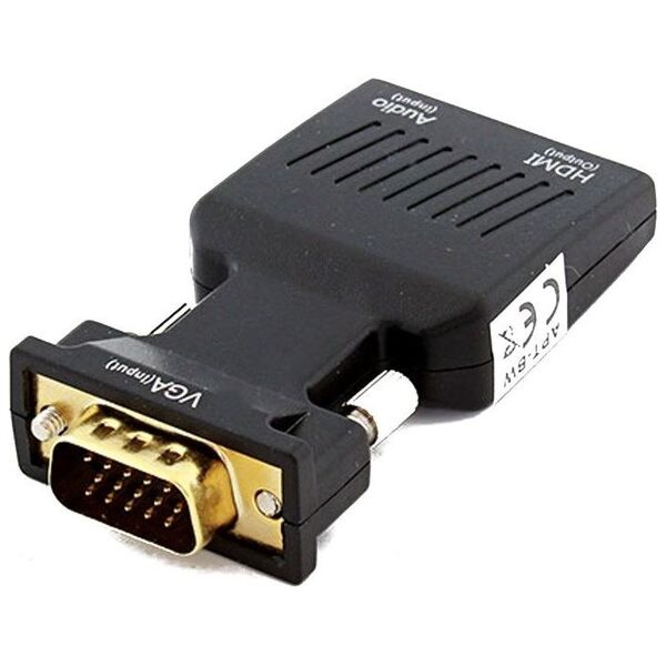 Adapter AV Apte HDMI - D-Sub (VGA) + Jack 3.5mm czarny (1267-uniw)
