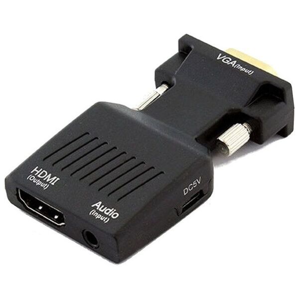 Adapter AV Apte HDMI - D-Sub (VGA) + Jack 3.5mm czarny (1267-uniw)