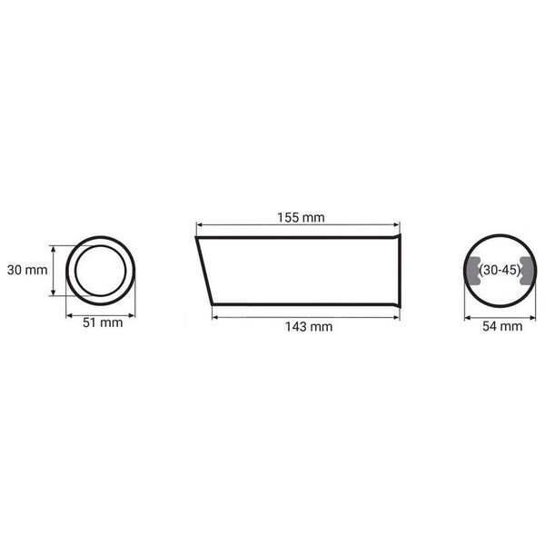 Automax Chromowana końcówka tłumika 50mm / montaż 30-45mm uniwersalny