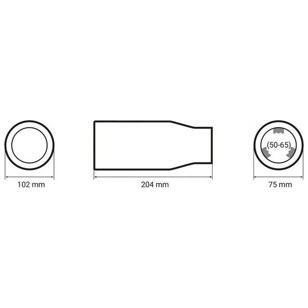 AMiO Chromowana końcówka tłumika 102mm / montaż 50-65mm uniwersalny