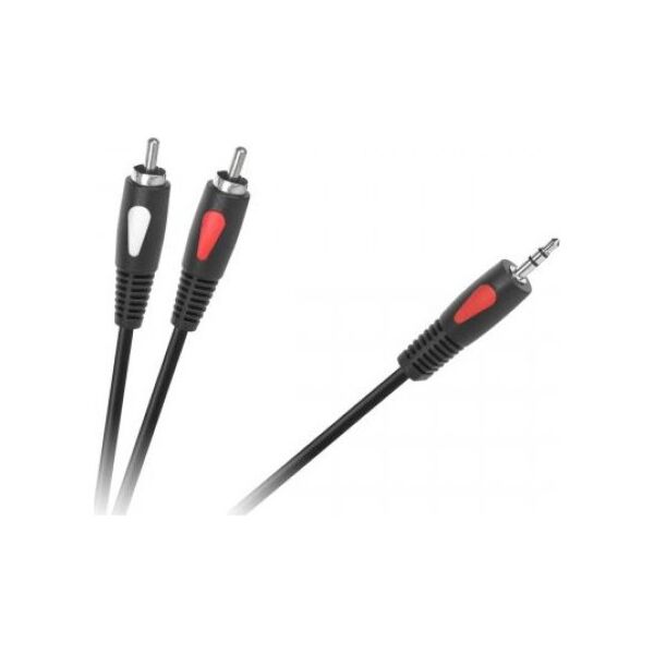 Kabel Cabletech Jack 3.5mm - RCA (Cinch) x2 1m czarny (KPO4004-1.0)