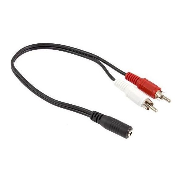 Kabel Hertz Jack 3.5mm - RCA (Cinch) x2 0.4m czarny (1127-uniw)
