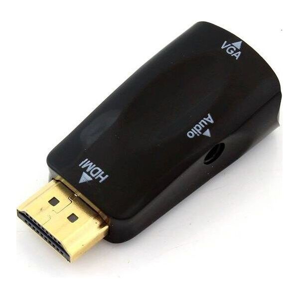 Adapter AV Apte HDMI - D-Sub (VGA) + Jack 3.5mm czarny