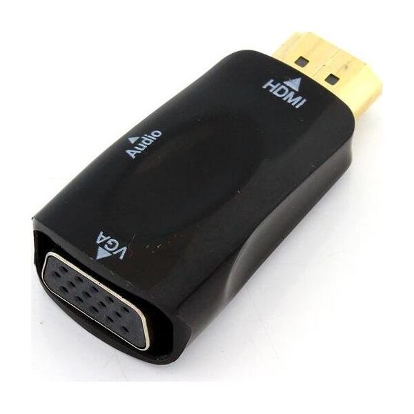 Adapter AV Apte HDMI - D-Sub (VGA) + Jack 3.5mm czarny