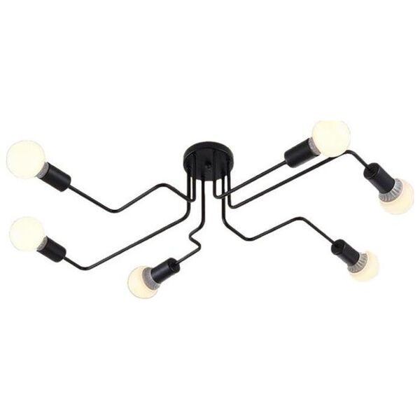 Lampa wisząca ECpower Żyrandol Lampa Wisząca 6 Pkt Światła Czarny Zd74f