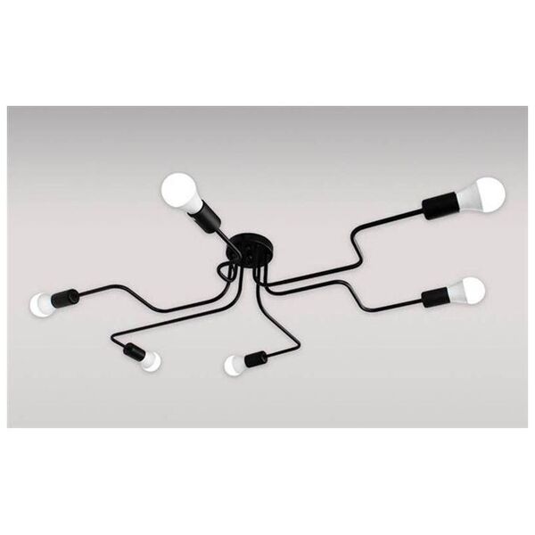 Lampa wisząca ECpower Żyrandol Lampa Wisząca 6 Pkt Światła Czarny Zd74f