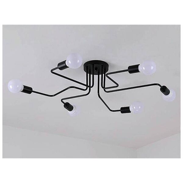 Lampa wisząca ECpower Żyrandol Lampa Wisząca 6 Pkt Światła Czarny Zd74f