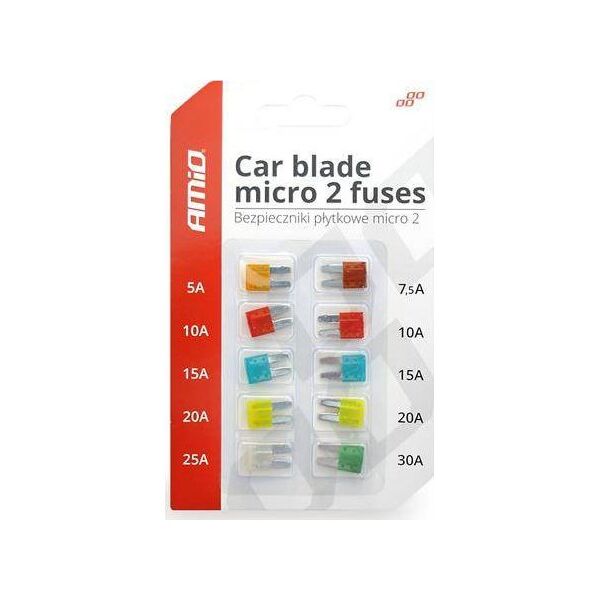 AMiO Bezpieczniki samochodowe MICRO 2 blister 10szt