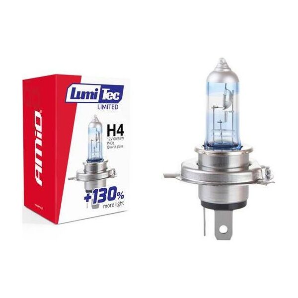 AMiO Żarówka halogenowa H4 12V 60/55W LumiTec LIMITED +130%