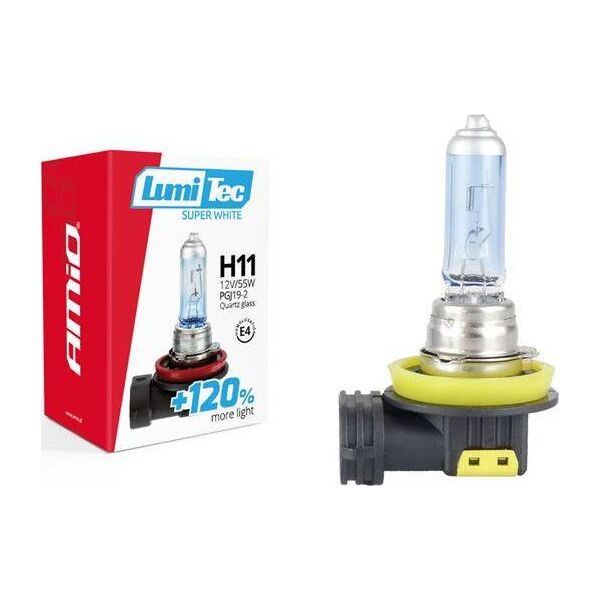 AMiO Żarówka halogenowa H11 12V 55W LumiTec SuperWhite +120%