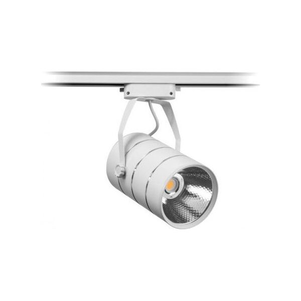 Nvox Lampa sklepowa led reflektor szynowy jednofazowy biały metalowy 30w 2550 lm światło ciepłe 3000k