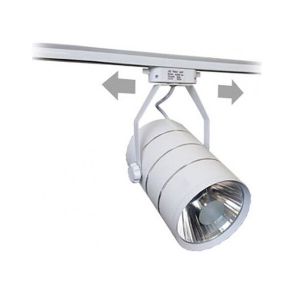 Nvox Lampa sklepowa led reflektor szynowy jednofazowy biały metalowy 30w 2550 lm światło ciepłe 3000k